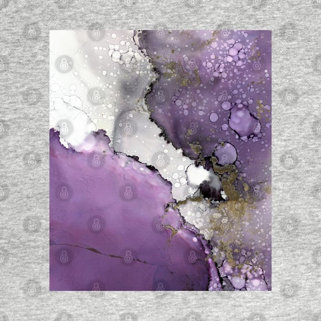 Grey and Purple Galaxy Art, Abstract Painting by MyAbstractInk